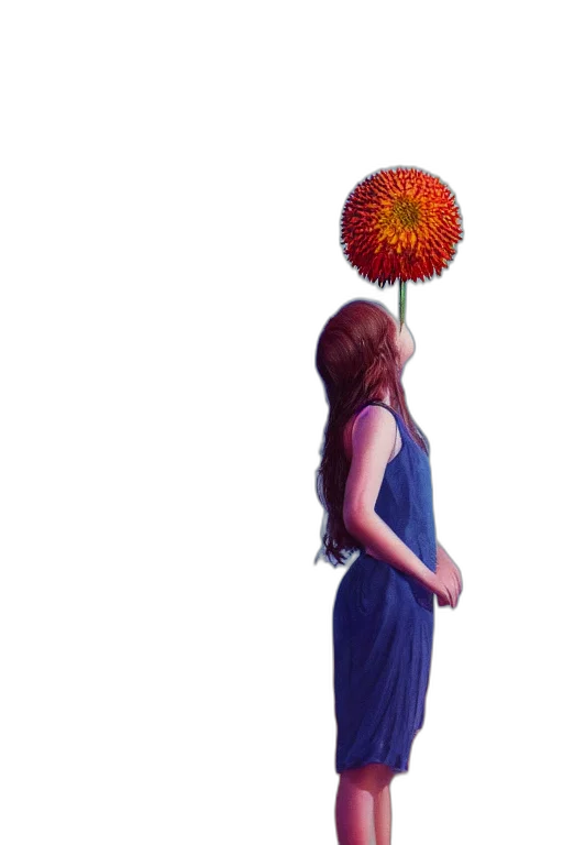 hair, umbrella, dress, crown, concept art, fantasy art, pixel art, photorealistic transparent PNG cut-out