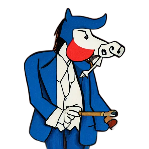 staff, animal, cartoon, concept art, pixel art, fantasy art, blue, antropomorphic transparent PNG cut-out