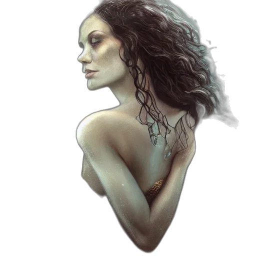 dress, jewelry, face, crown, photorealistic, watercolor, oil painting, fantasy art transparent PNG cut-out