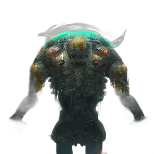 robot, creature, mask, animal, concept art, 3d render, fantasy art, pixel art transparent PNG cut-out