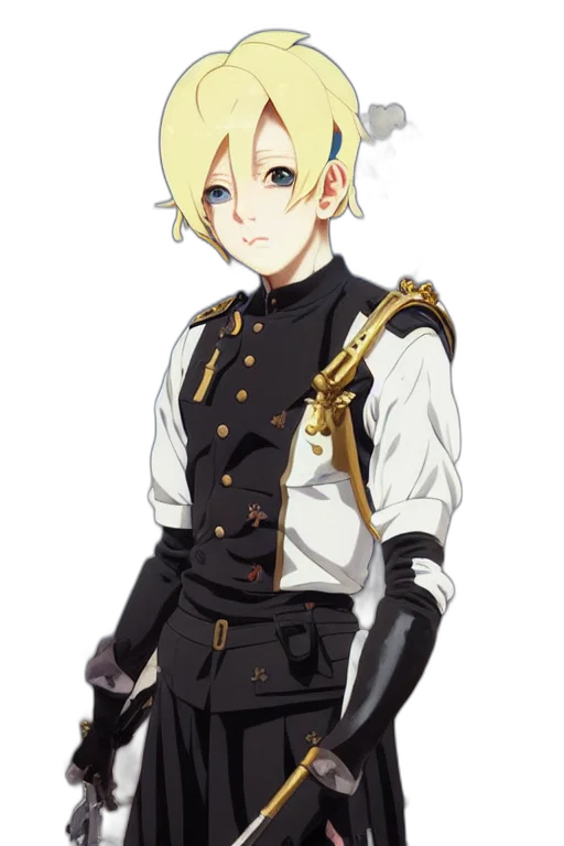 staff, sword, jacket, weapon, concept art, pixel art, fantasy art, anime transparent PNG cut-out