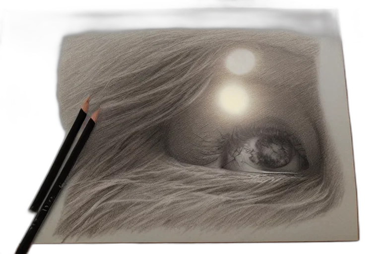 face, mask, hair, creature, photorealistic, pencil sketch, fantasy art, oil painting transparent PNG cut-out