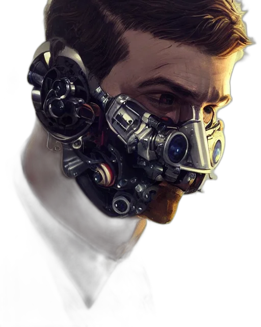 mask, robot, face, weapon transparent PNG cut-out