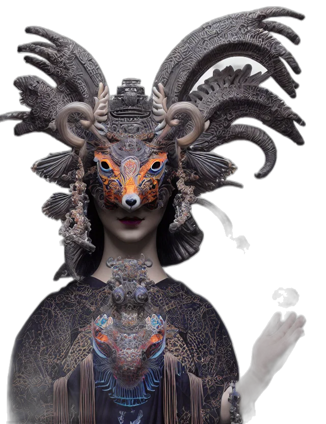 mask, creature, dragon, jewelry transparent PNG cut-out