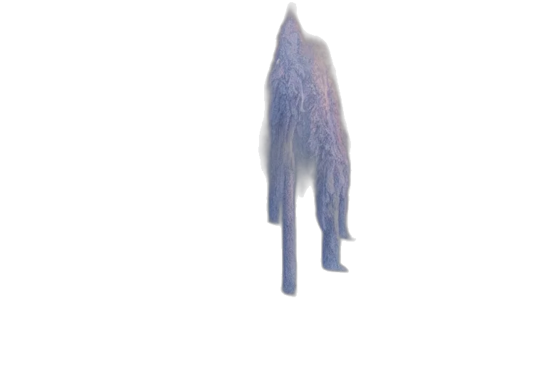 creature, hair, staff, animal, 3d render, concept art, vaporwave, photorealistic transparent PNG cut-out