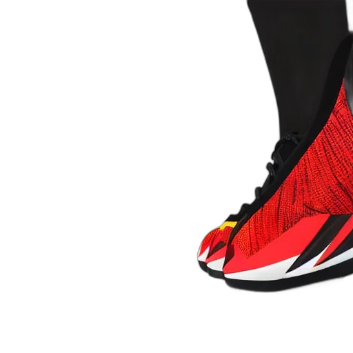 shoes, dragon, 3d render, photorealistic, concept art, cartoon, red, most transparent PNG cut-out