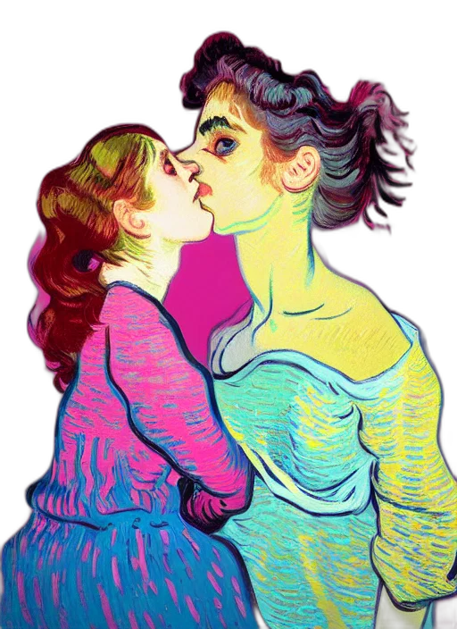 dress, vaporwave, watercolor, comic book art transparent PNG cut-out