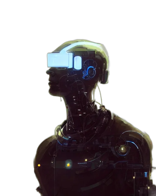 robot, face, mask, cyberpunk transparent PNG cut-out