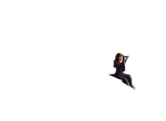 hair, shoes, creature, animal, pixel art, woman, sitting, cliff transparent PNG cut-out