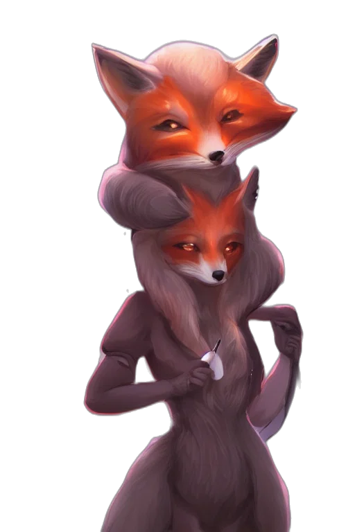 staff, animal, mask, creature, concept art, fantasy art, 3d render, watercolor transparent PNG cut-out