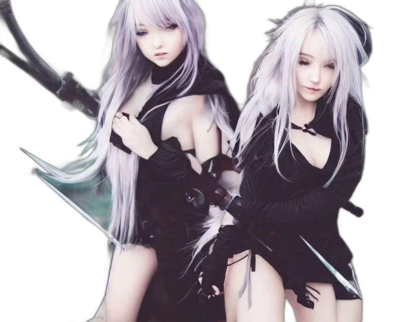 sword, fantasy art, anime, 3d render, photorealistic, monochrome, dark, pastel transparent PNG cut-out