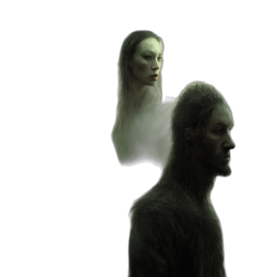 mask, face, creature, hair, concept art, 3d render, photorealistic, fantasy art transparent PNG cut-out