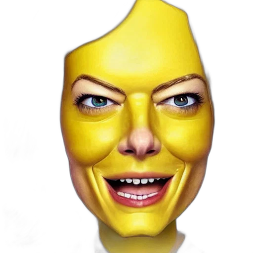 mask, face, robot, creature, 3d render, photorealistic, concept art, banana transparent PNG cut-out