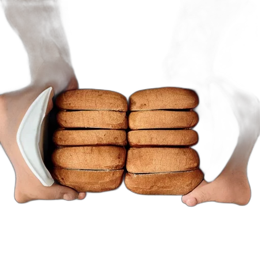 shoes, food, furniture, weapon, photorealistic, 3d render, muscle, bread transparent PNG cut-out