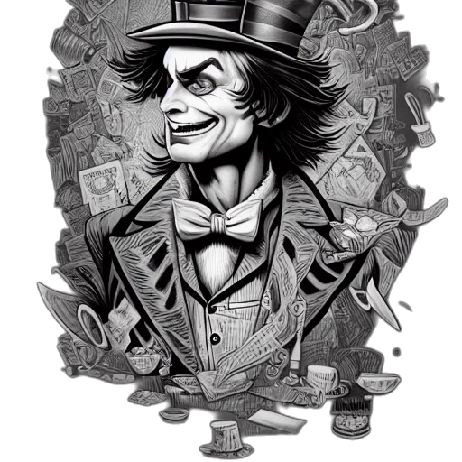 face, hat, mask, comic book art, concept art, cartoon, fantasy art, mad transparent PNG cut-out
