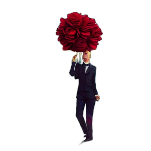 hat, crown, umbrella, staff, concept art, 3d render, pixel art, red transparent PNG cut-out