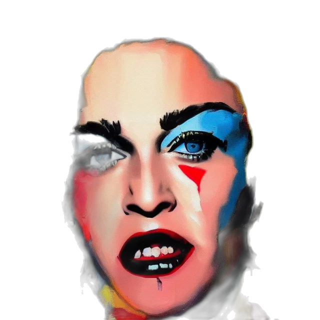 face, mask, photorealistic, watercolor, concept art, cartoon, madonna, original transparent PNG cut-out