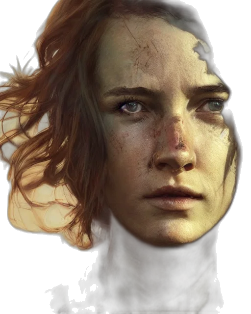 face, mask, hair, robot transparent PNG cut-out