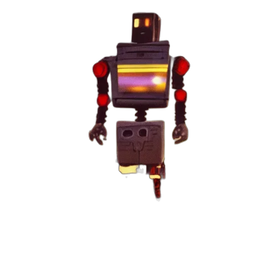 robot, staff, weapon, animal, 3d render, concept art, pixel art, cyberpunk transparent PNG cut-out