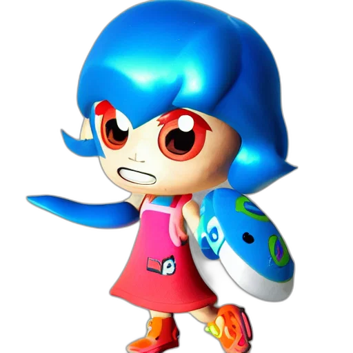 jacket, robot, face, animal, 3d render, concept art, blue, inkling transparent PNG cut-out