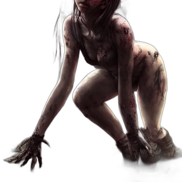 creature, face, concept art, fantasy art, comic book art, cyberpunk, dark, red transparent PNG cut-out