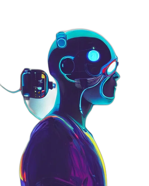 robot, mask, face, jacket transparent PNG cut-out