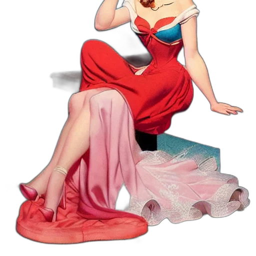 dress, shoes, cartoon, photorealistic transparent PNG cut-out