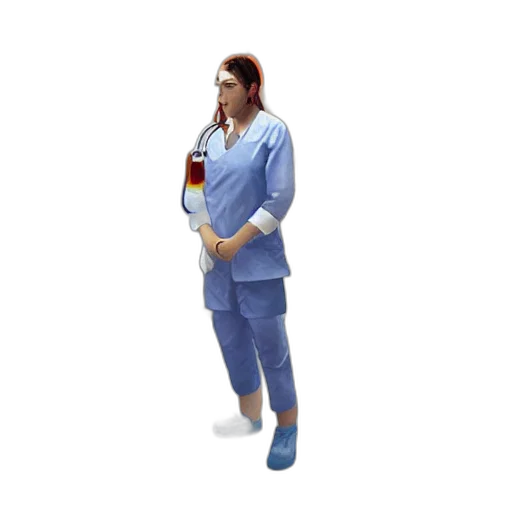 staff, jacket, robot, 3d render, concept art, photorealistic, pixel art, female transparent PNG cut-out