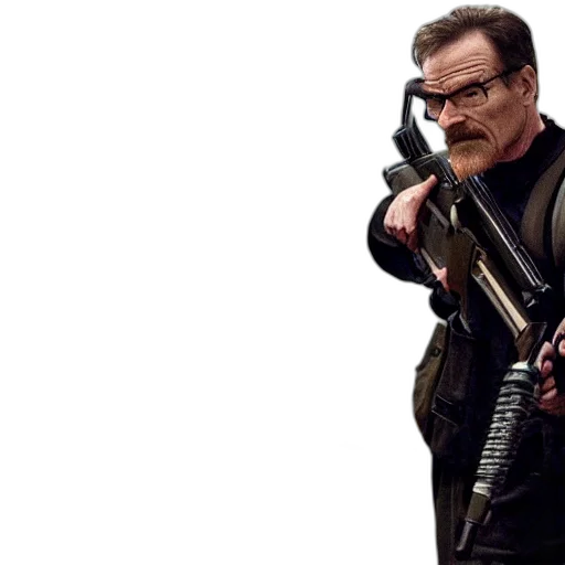 weapon, concept art, bryan, cranston, gordon, freeman, holding, shotgun transparent PNG cut-out