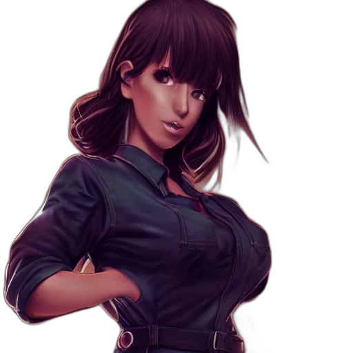 staff, jacket, face, concept art, fantasy art, anime, comic book art, dark transparent PNG cut-out