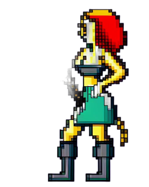 staff, sword, weapon, robot, pixel art, concept art, 3d render, fantasy art transparent PNG cut-out