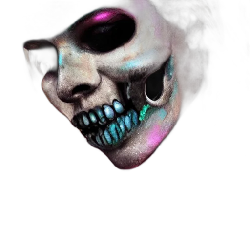 mask, face, creature, jewelry, concept art, watercolor, vaporwave, cyberpunk transparent PNG cut-out