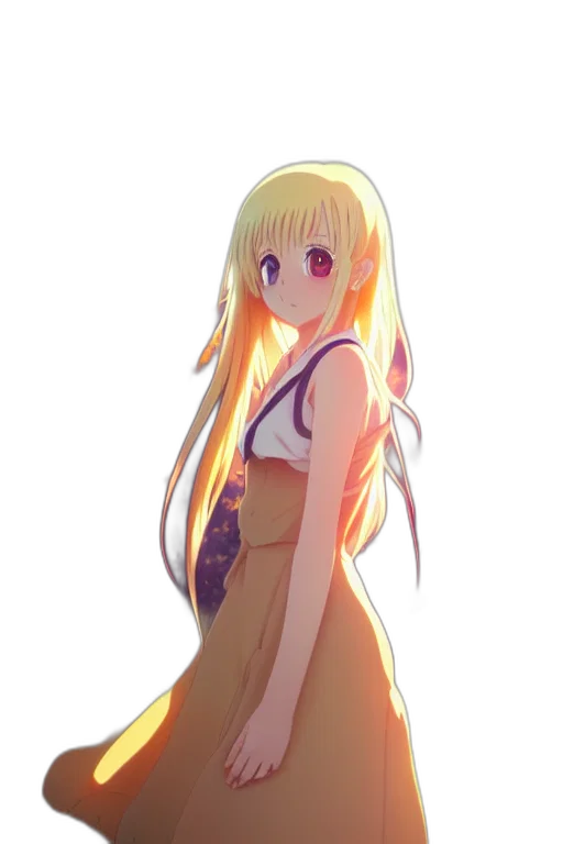 dress, staff, face, hair, anime, pixel art, concept art, cartoon transparent PNG cut-out