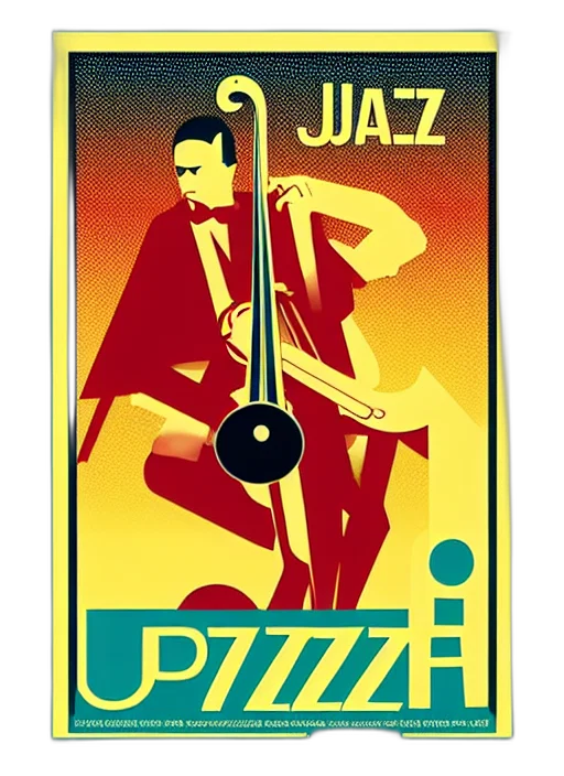 cartoon, comic book art, concept art, jazz, festival, poster, halftone transparent PNG cut-out