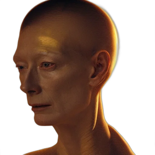 face, robot, mask, hair, photorealistic, 3d render, concept art, oil painting transparent PNG cut-out