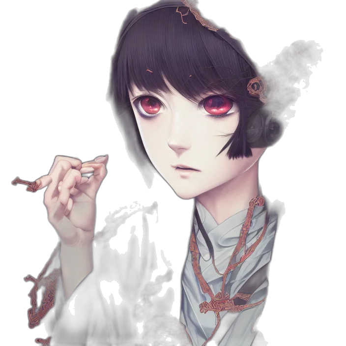 staff, face, mask, creature, fantasy art, concept art, anime, pixel art transparent PNG cut-out