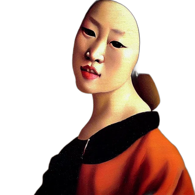 face, mask, dress, jewelry, oil painting, photorealistic, concept art, fantasy art transparent PNG cut-out