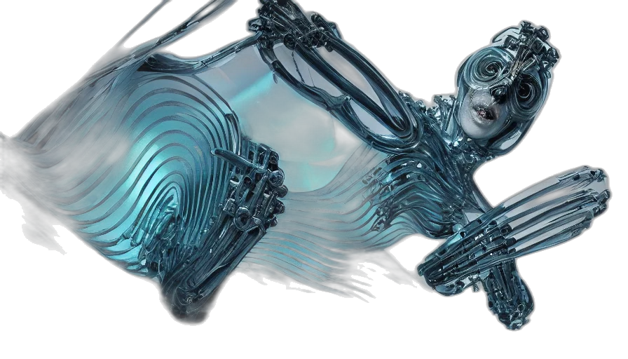 robot, creature, hair, jewelry, concept art, cyberpunk, 3d render, comic book art transparent PNG cut-out