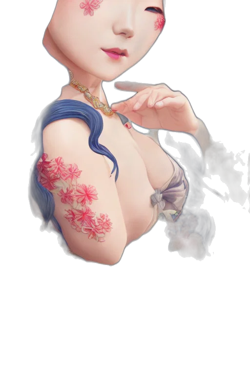 dress, jewelry, staff, flower, fantasy art, concept art, watercolor, anime transparent PNG cut-out