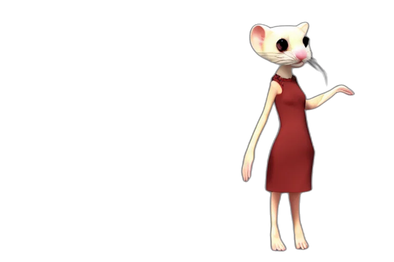 dress, staff, animal, creature transparent PNG cut-out