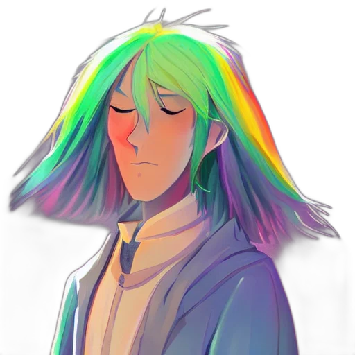 jacket, hair, mask, face, vaporwave, watercolor, anime, pixel art transparent PNG cut-out