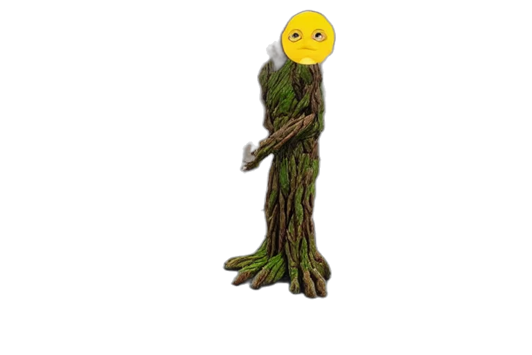 tree, creature, staff, hair, pixel art, 3d render, giant, printer transparent PNG cut-out
