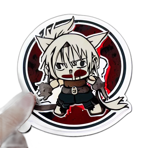 weapon, anime, pixel art, concept art, die, cut, sticker, full transparent PNG cut-out
