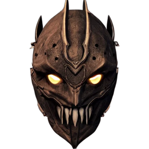 mask, face, dragon, creature, concept art, fantasy art, 3d render, photorealistic transparent PNG cut-out