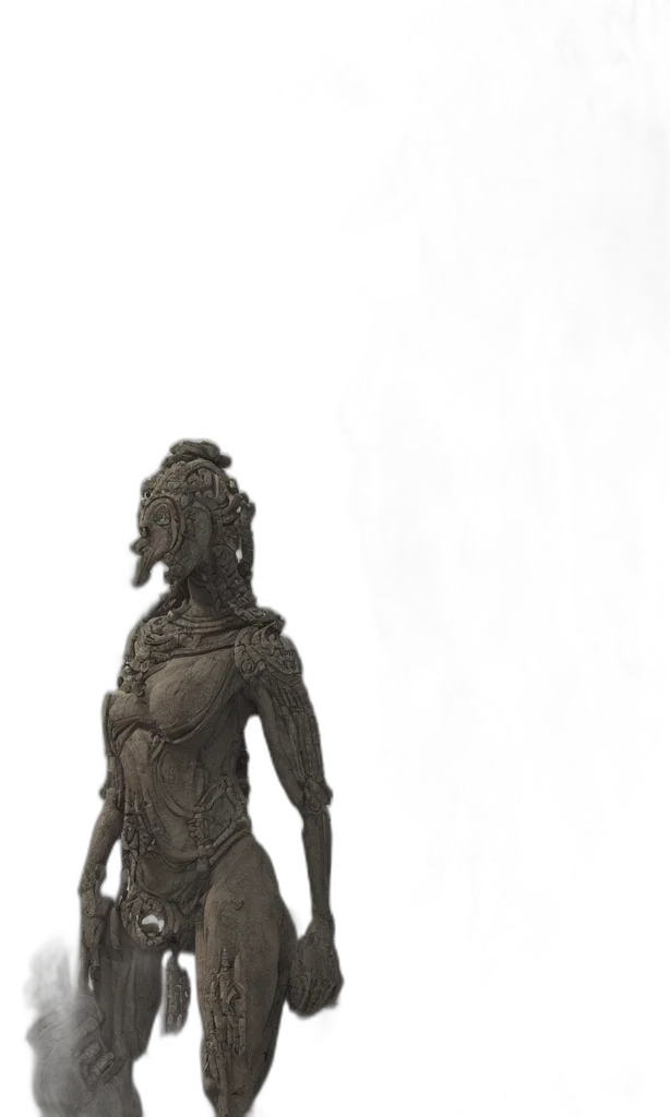 dress, robot, staff, creature, concept art, fantasy art, 3d render, comic book art transparent PNG cut-out