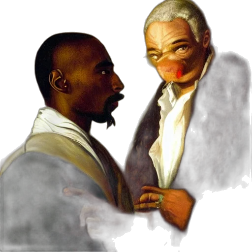 face, concept art, photorealistic, oil painting, comic book art, classical, portrait, tupac transparent PNG cut-out