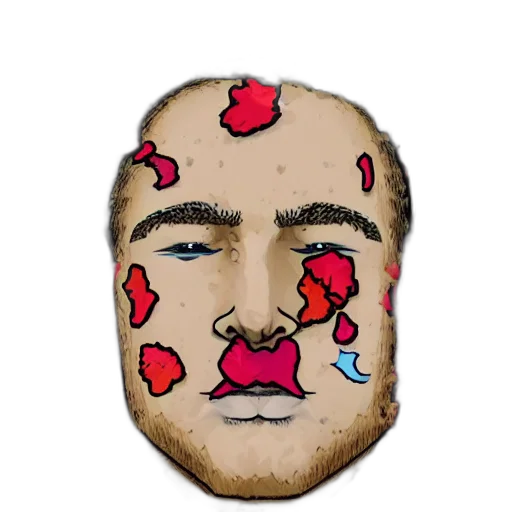 face, mask, creature, crown, cartoon, concept art, pixel art, watercolor transparent PNG cut-out