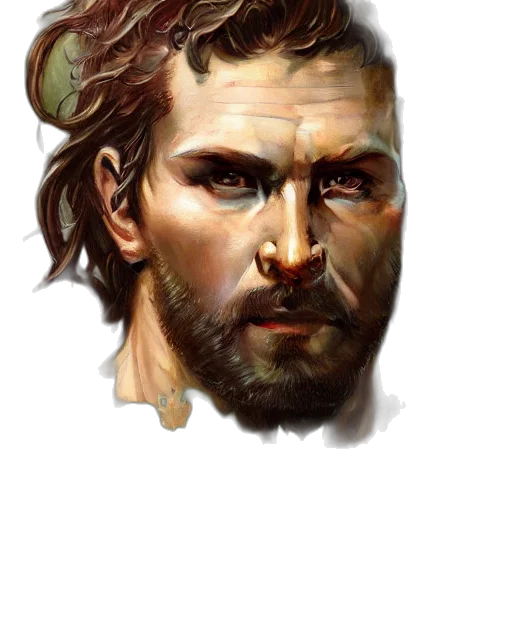 face, mask, staff, weapon, photorealistic, concept art, fantasy art, watercolor transparent PNG cut-out