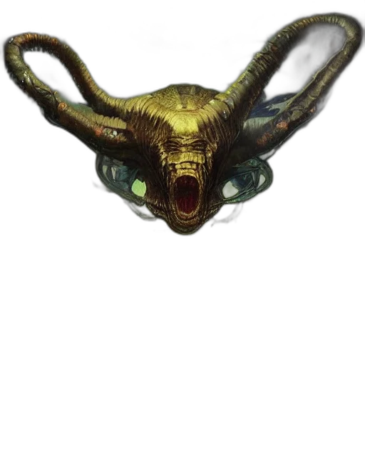 creature, dragon, mask, animal, concept art, fantasy art, 3d render, photorealistic transparent PNG cut-out