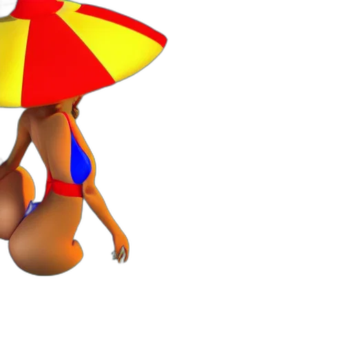 umbrella, hat, dress, creature transparent PNG cut-out